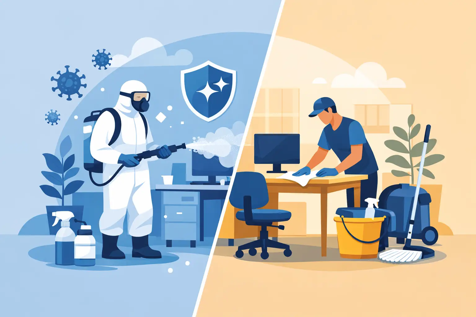 Office Disinfection Versus Regular Cleaning